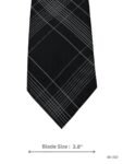 Black Tie with White Grid Line Pattern