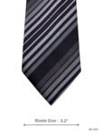 Deep Purple, Black & Silver Diagonal Stripe Tie