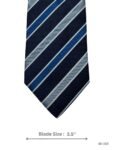 Navy Blue Tie with Light Blue & Royal Blue Diagonal Stripes