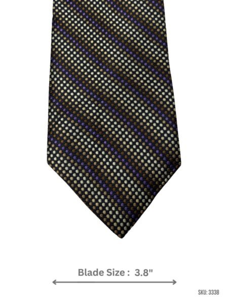 Black Tie with Brown & Purple Micro Dot Pattern