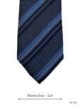 Navy Blue Tie with Light Blue & White Diagonal Stripes