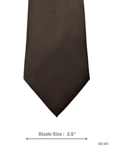 Dark Brown Tie with Diagonal Ribbed Texture