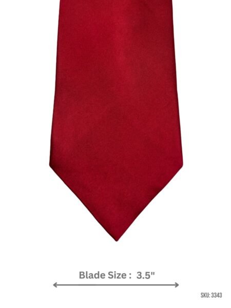 Solid Deep Red Satin Texture Tie