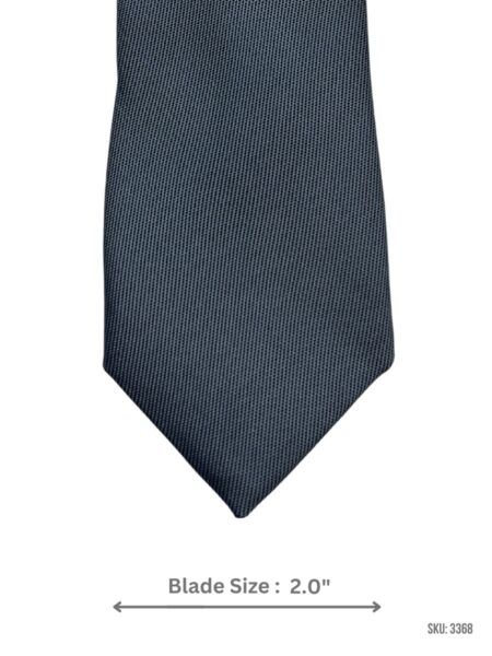Slate Blue Tie with Black Micro Houndstooth Woven Pattern