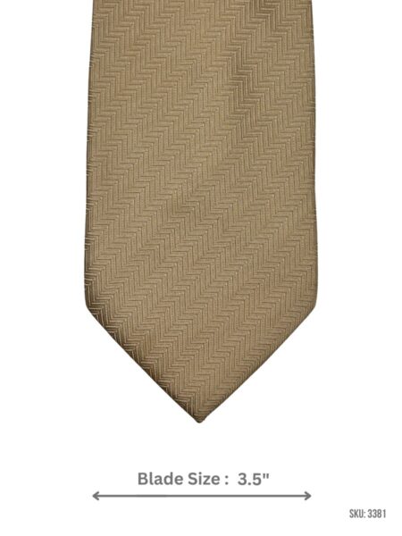Taupe Tie with Tonal Chevron Jacquard Pattern
