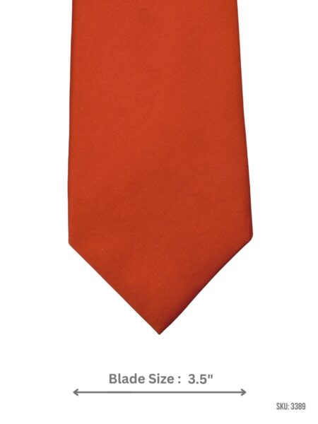 Burnt Orange Tie with Solid Smooth Woven Texture