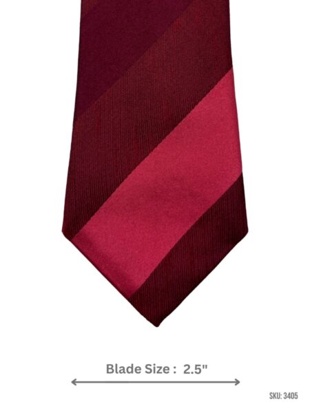 Burgundy Tie with Wine Red and Rose Pink Wide Diagonal Stripe Pattern