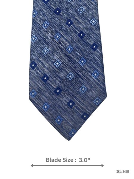 Blue Tie with Light Blue & Navy Blue Diagonal Square Pattern