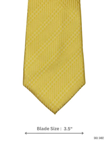 Golden Yellow Tie with Tonal Plaid Check Pattern