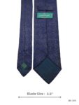 Navy Blue Tie with Tonal Geometric Scallop Jacquard Pattern – view 3
