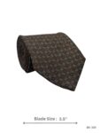 Olive Brown Tie with Teal Blue and Rust Orange Geometric Medallion Pattern – view 2