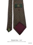 Olive Brown Tie with Teal Blue and Rust Orange Geometric Medallion Pattern – view 3