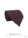 Black Tie with Red and White Diagonal Stripe Pattern – view 2