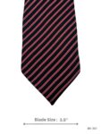 Black Tie with Red and White Diagonal Stripe Pattern