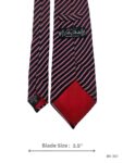 Black Tie with Red and White Diagonal Stripe Pattern – view 3