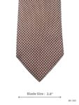 Ivory Tie with Burgundy Micro Houndstooth Check Pattern