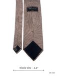 Ivory Tie with Burgundy Micro Houndstooth Check Pattern – view 3