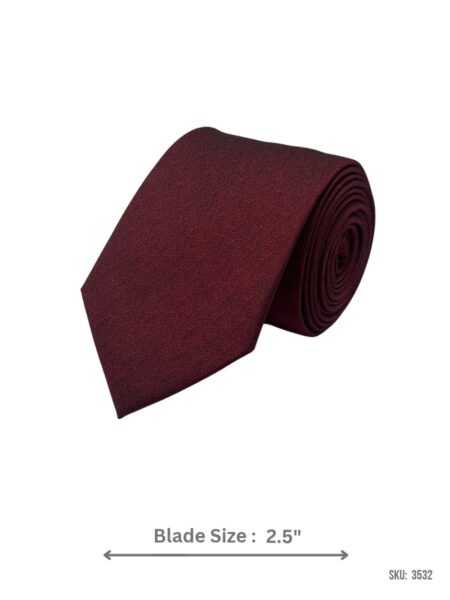 Solid Burgundy Slim Tie with Subtle Textured Finish