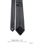 Charcoal Grey Textured Slim Tie with Heathered Finish – view 3