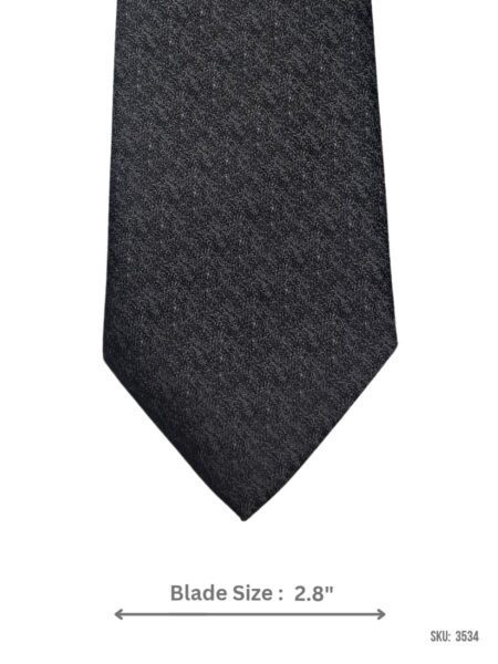 Charcoal Grey Textured Slim Tie with Heathered Finish