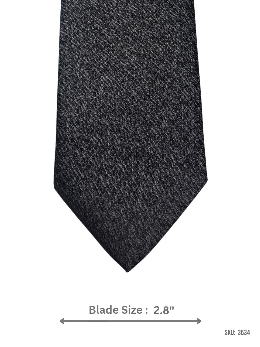 3534 Charcoal Grey Textured Slim Tie with Heathered Finish
