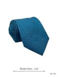 Teal Blue Dotted Pattern Men's Tie – view 2