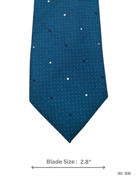 Teal Blue Dotted Pattern Men's Tie