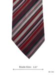 Red Tie with Navy, Grey & Pink Multi Stripe Pattern