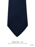 Navy blue slim tie with tonal micro star pattern – front blade view