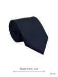 Navy Blue Herringbone Textured Solid Tie – view 2