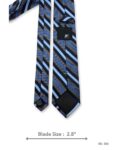 Black and Grey Tie with Blue Stripe Pattern – view 3