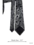 Black Tie with White Paisley Pattern – view 3