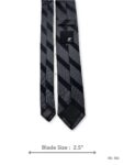 Black and Charcoal Grey Striped Tie – view 3