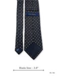 Black Tie with White and Light Blue Geometric Pattern – view 3