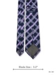 Navy Blue Tie with Lavender Plaid Pattern – view 3