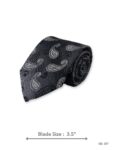 Charcoal Grey Paisley Tie – view 2