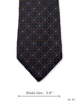 Dark Brown Tie with Navy Blue Geometric Pattern