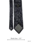 Black Tie with Silver Grey Paisley Pattern – view 3
