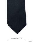 Black slim solid tie – front blade view