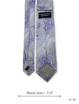 Silver Grey Tie with Purple Paisley Pattern – view 3