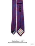 Red Tie with Royal Blue Paisley Pattern – view 3