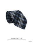 Navy Blue Tie with Light Blue Plaid Pattern – view 2