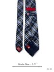 Navy Blue Tie with Light Blue Plaid Pattern – view 3