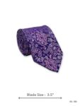 Purple Tie with Pink Paisley Pattern – view 2