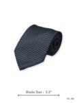 Charcoal Grey Tie with Tonal Stripe Pattern – view 2