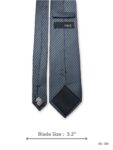 Charcoal Grey Tie with Tonal Stripe Pattern – view 3