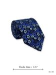 Navy Blue Tie with Blue Floral Pattern – view 2