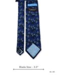 Navy Blue Tie with Blue Floral Pattern – view 3