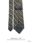 Olive Tie with Cream and Black Geometric Pattern – view 3