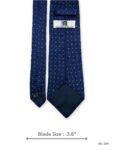 Navy Blue Tie with Yellow and White Dot Pattern – view 3